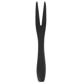 Bamboo Tasting Mini Fork Black 9 cm (500 Units)