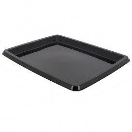 Plastic Platter Rectangular Shape Black 31,6x26,5x2cm (50 Uds)