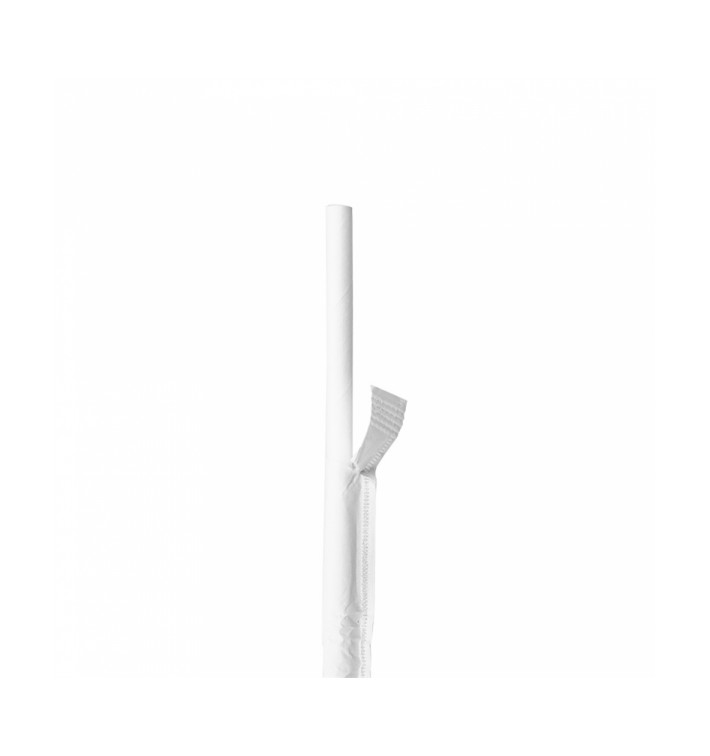 Paper Straw Straight White Wrapped Ø0,6cm 19,7cm (3000 Units)