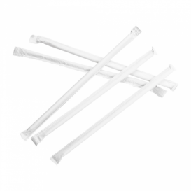 Paper Straw Straight White Wrapped Ø0,6cm 19,7cm (3000 Units)