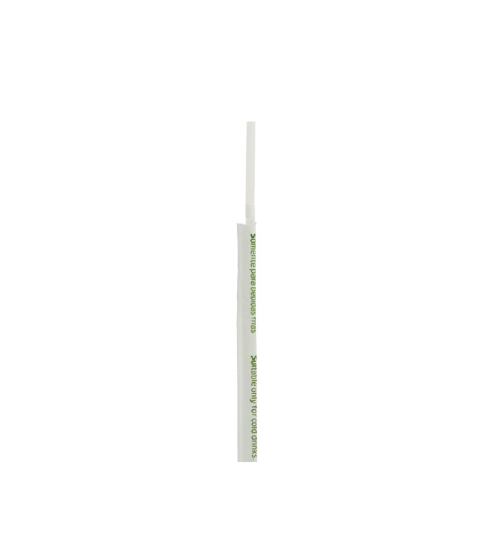 Plastic Straw Flexible PLA Wrapped White Ø0,5cm 21cm (250 Units) Plastic Straw Flexible PLA Wrapped White Ø0,5cm 21cm (250 Units)