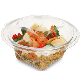 Plastic Salad Bowl APET Round shape Transparente 500ml Ø15,5cm (300 Units)