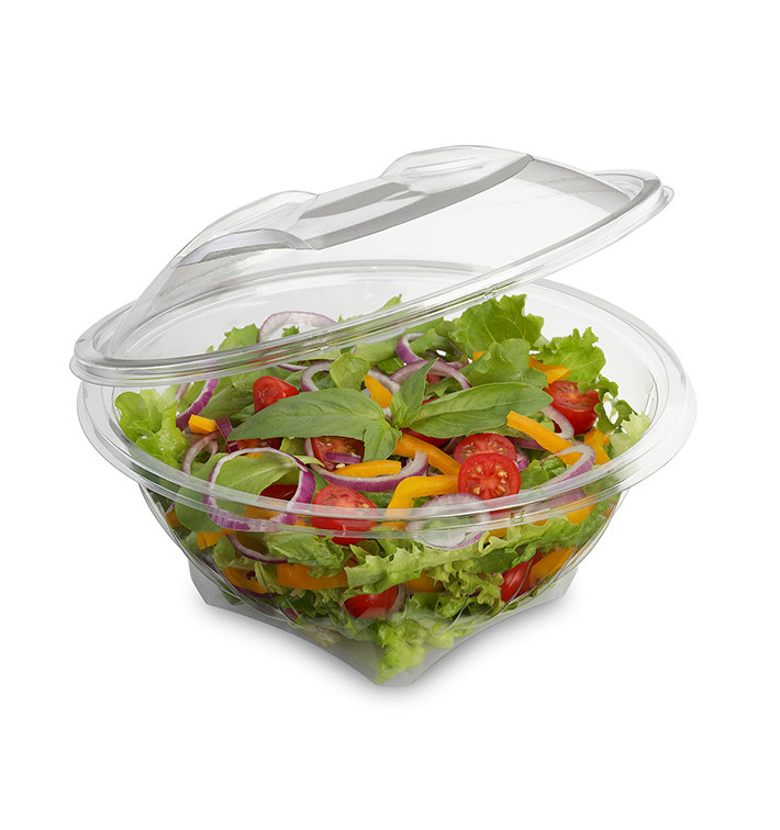 Plastic Salad Bowl APET Round shape Transparente 600ml Ø17,5cm (46 Units)