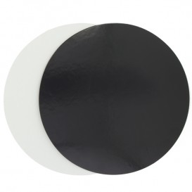 Paper Cake Circle Black and White 17cm (100 Units) 