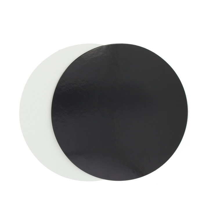 Paper Cake Circle Black and White 17cm (100 Units) 