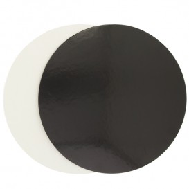 Paper Cake Circle Black and White 23cm (100 Units) 