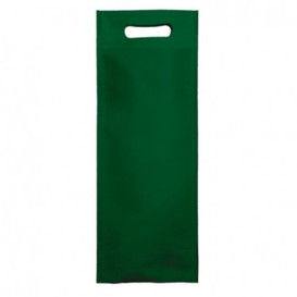 Non-Woven Bag with Die-cut Handles Green 17+10x40cm (25 Units)