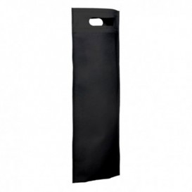 Non-Woven Bag with Die-cut Handles Black 17+10x40cm (25 Units)