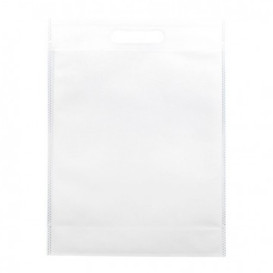 Non-Woven Bag with Die-cut Handles White 30+10x40cm (25 Units)