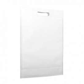 Non-Woven Bag with Die-cut Handles White 30+10x40cm (25 Units)