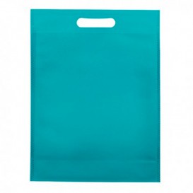 Non-Woven Bag with Die-cut Handles Aquamarine 30+10x40cm (25 Units)