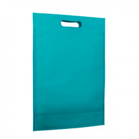 Non-Woven Bag with Die-cut Handles Aquamarine 30+10x40cm (200 Units)