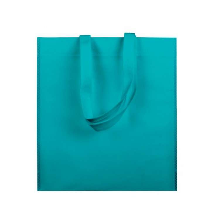 Non-Woven Bag with Short Handles Aquamarine 38x42cm (25 Units)