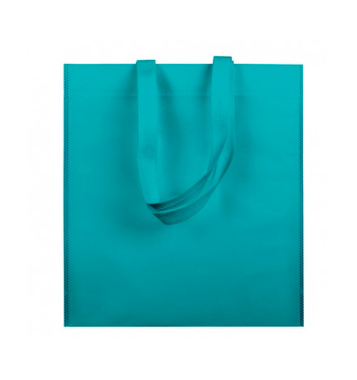 Non-Woven Bag with Short Handles Aquamarine 38x42cm (25 Units) Non-Woven Bag with Short Handles Aquamarine 38x42cm (25 Units)