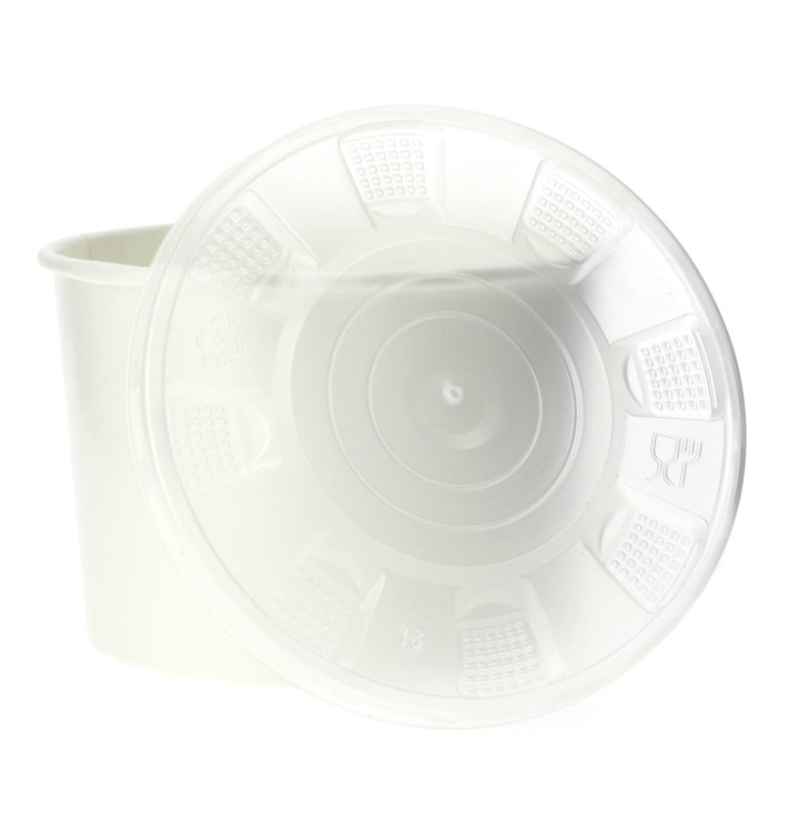 Paper Container with Plastic Lid White PP 736ml (250 Units) Paper Container with Plastic Lid White PP 736ml (250 Units)