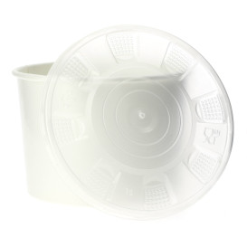 Paper Container with Plastic Lid White PP 736ml (25 Units) 