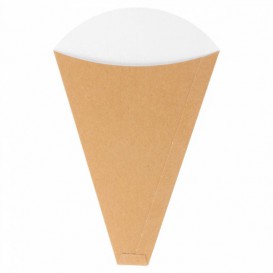 Paper "Crêpes" Cones Kraft 12x2,5x19cm 300g/m2 (100 Units)