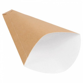 Paper "Crêpes" Cones Kraft 12x2,5x19cm 300g/m2 (2000 Units)