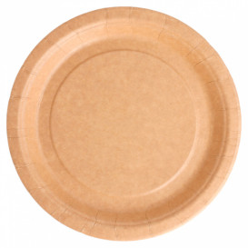 Paper Plate Biocoated Natural 18 cm (400 Units)