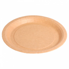 Paper Plate Biocoated Natural 18 cm (400 Units)