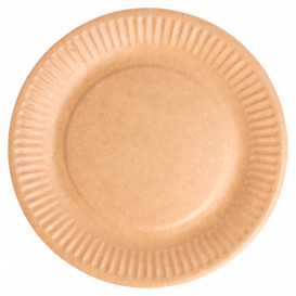 Paper Plate Biocoated Natural Relief 18 cm (400 Units)