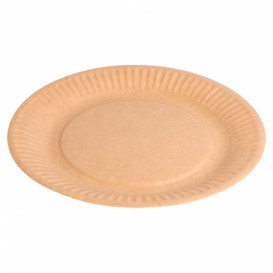 Paper Plate Biocoated Natural Relief 18 cm (400 Units)