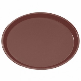 Plastic Tray Oval Non-Slip Brown 67,0x55,5cm (1 Unit) 