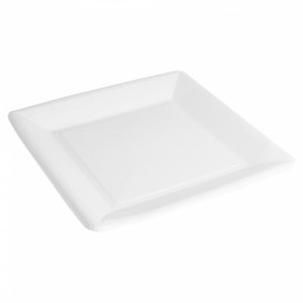 Paper Plate Biocoated White Square 18cm (20 Units) 