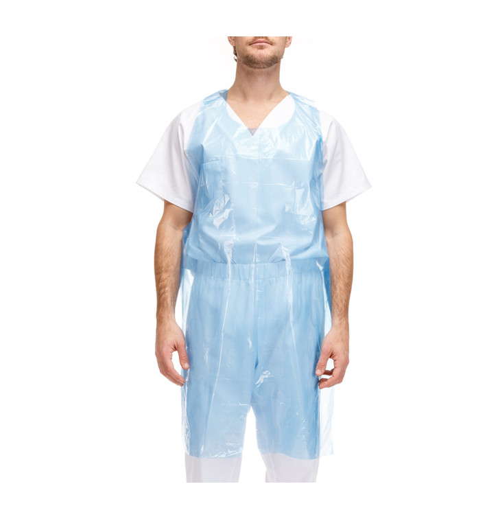 Disposable Plastic Apron PE G80 Blue 76x120cm (500 Units)
