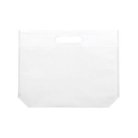 Non-Woven Bag with Die-cut Handles White 34+8x26cm (25 Units)