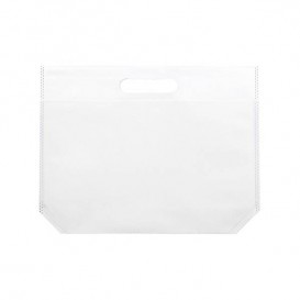Non-Woven Bag with Die-cut Handles White 34+8x26cm (200 Units)