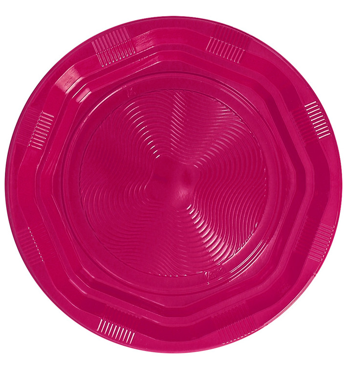 Plastic Plate Deep Round shape Octogonal Fucsia Ø22 cm (25 Units) Plastic Plate Deep Round shape Octogonal Fucsia Ø22 cm (25 Units)