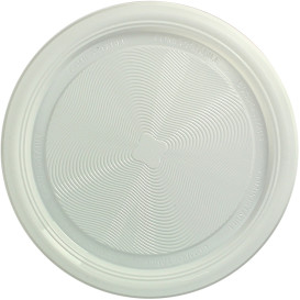 Plastic Plate PLA Flat White Ø22 cm (375 Units)