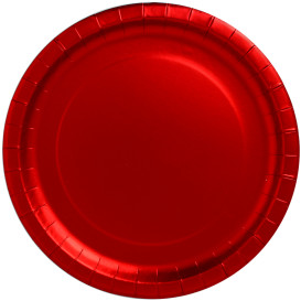 Paper Plate Round Shape "Party" Red Ø34cm (3 Units) 