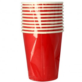 Paper Cup Red 9Oz/240ml Party (10 Units)
