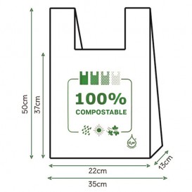 Plastic T-Shirt Bag 100% Biodegradable 35x50cm (2000 Units)