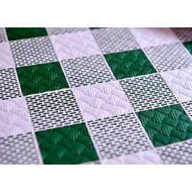 Pre-Cut Paper Tablecloth Green Checkers 40g 1,2x1,2m (300 Units)  