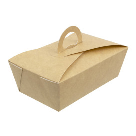 American Box with handles "Doggy Bag" Kraft 16x9,5x6cm (200 Units)