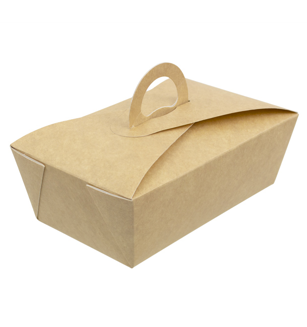 American Box with handles "Doggy Bag" Kraft 16x9,5x6cm (200 Units)