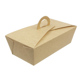 American Box with handles "Doggy Bag" Kraft 20x10x7cm (20 Units)