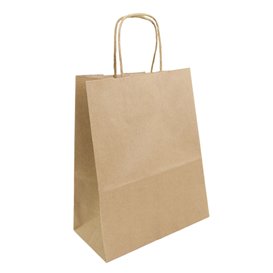 Paper Bag with Handles Kraft Brown 100g 22+11x27cm (25 Units) 