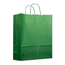 Paper Bag with Handles Green 100g 25+11x31cm (200 Units)