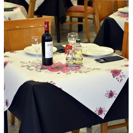 Pre-Cut Paper Tablecloth "Bouquet" 37g 1,2x1,2m (300 Units)  