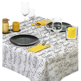 Pre-Cut Paper Tablecloth "Buen Provecho" 37g 1,2x1,2m (300 Units)  