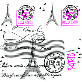 Pre-Cut Paper Tablecloth "Paris" 37g 1,2x1,2m (300 Units)  