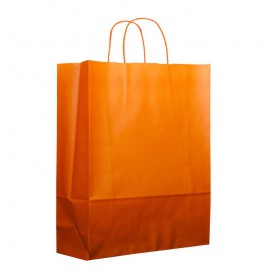 Paper Bag with Handles Orange 100g 25+11x31cm (200 Units) 