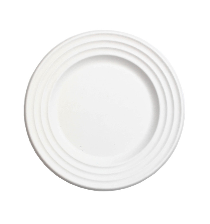 Sugarcane Plate Premium Wave White Ø18cm (600 Units) Sugarcane Plate Premium Wave White Ø18cm (600 Units)
