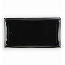 Plastic Tray with Lid Black 12x22cm (15 Units) 