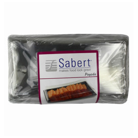 Plastic Tray with Lid Black 12x22cm (15 Units) 