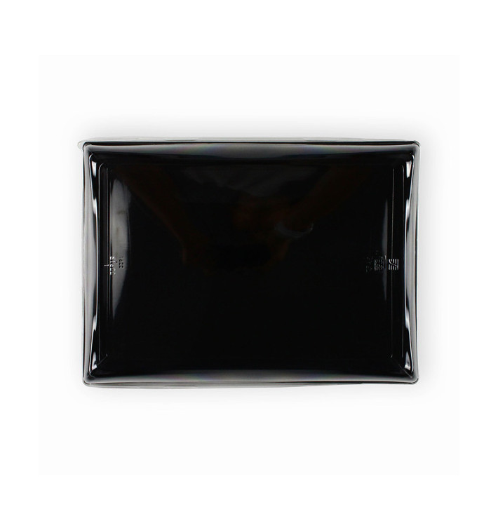 Plastic Tray with Lid Black 16x22cm (120 Uds) Plastic Tray with Lid Black 16x22cm (120 Uds)
